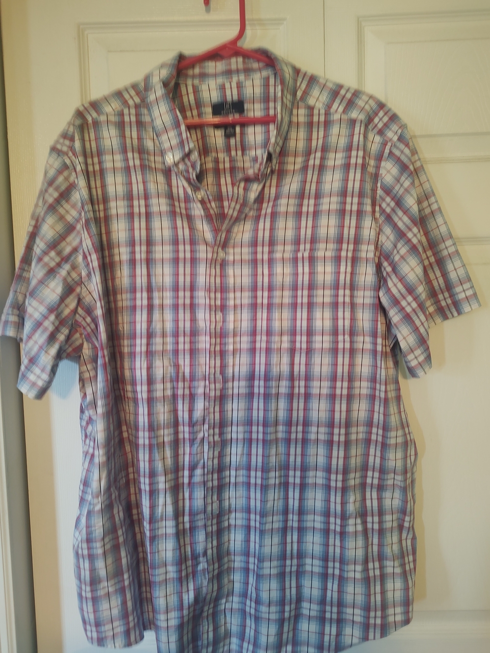 George Men's Short-Sleeve Plaid Button-Up Shirt - Multicolor 2XL